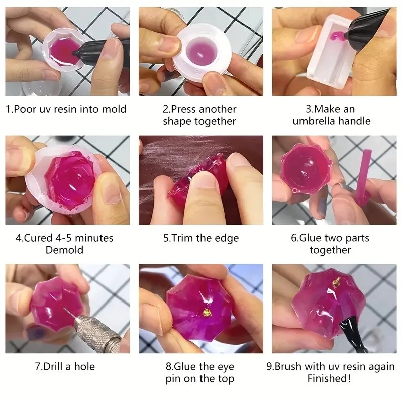 Resin Art Guide - Stampo in silicone per 4 ciondoli