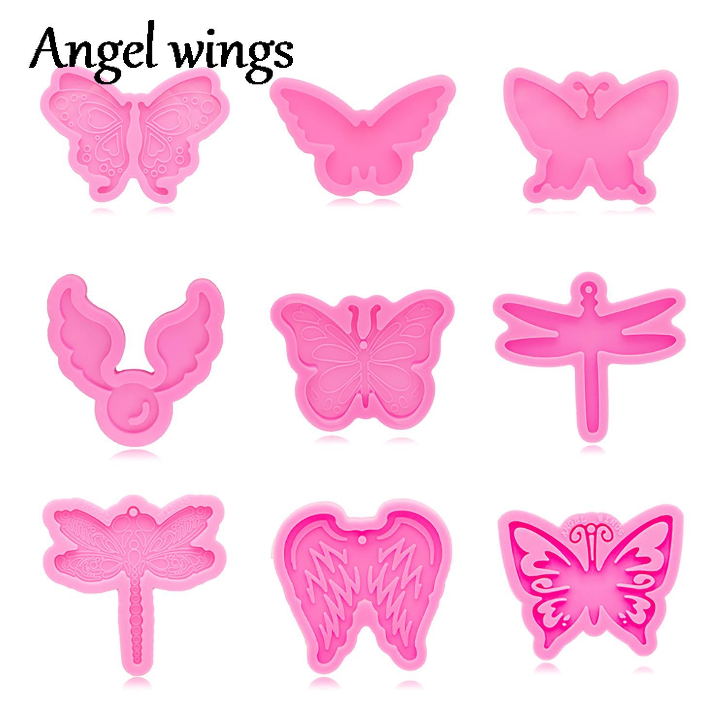 Resin Art A Keychain - DY1056 Stampi in silicone per farfalle/libellula/piume