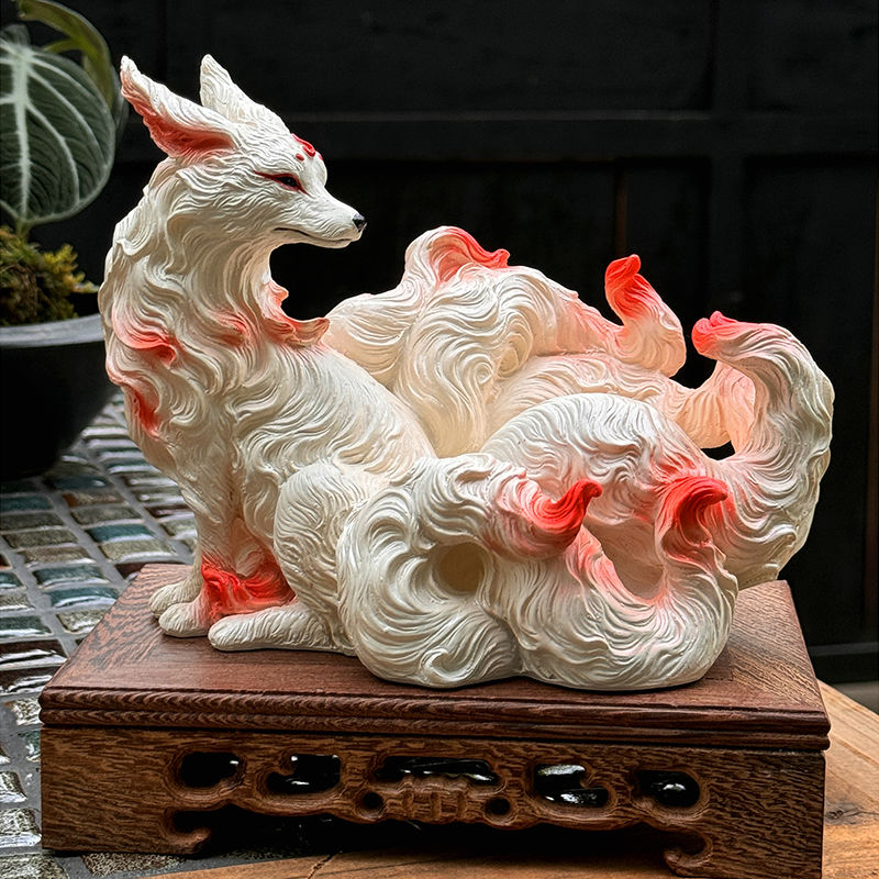 Resin Art Anniversary Gift - Ornamenti Volpe a Nove Code, Statua