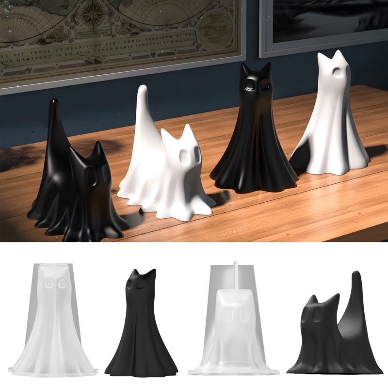 Resin Art Epoxy - Gatto fantasma Halloween Ornamento da tavolo