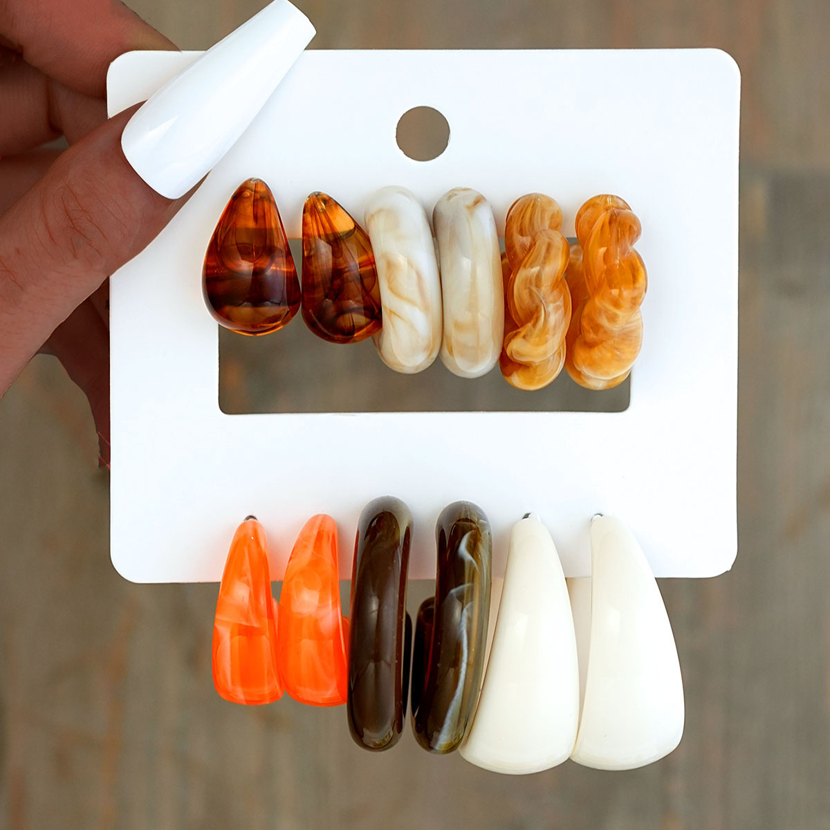 Resin Art Ring - 12 pezzi set di orecchini in