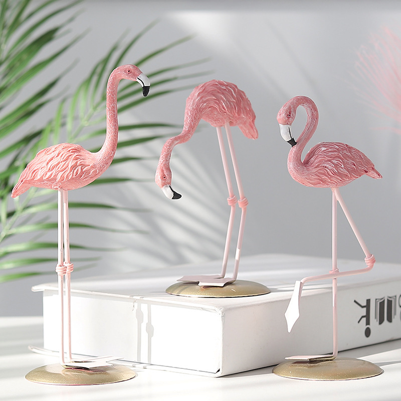 Resin Art For Wedding Gift - 3 Pezzi di Statuette di Fenicotteri