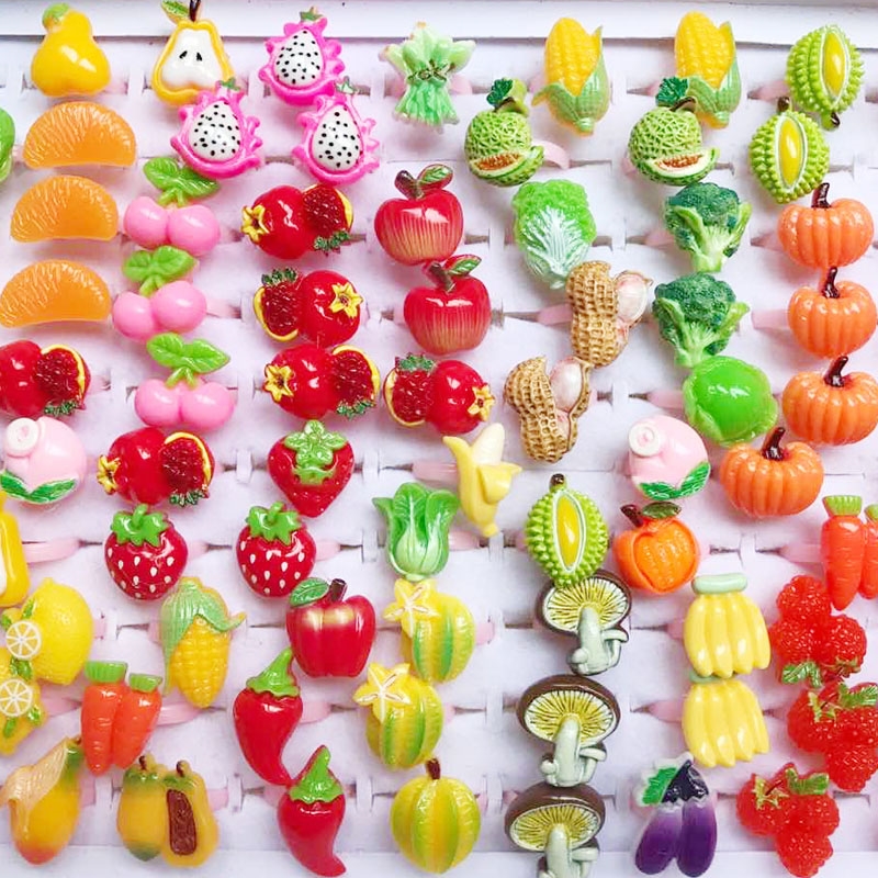 Resin Art Ring - 10 pz/lotto simpatici cartoni animati per
