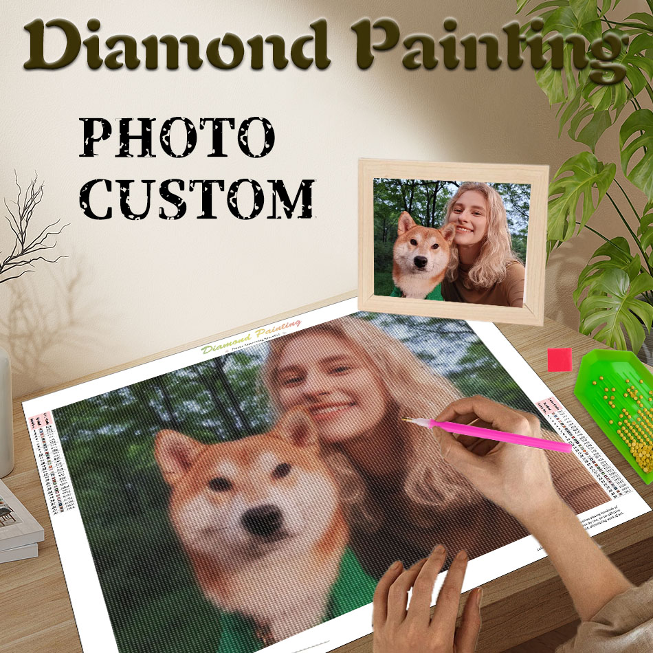 Resin Art For Wedding Gift - Pittura Diamantata Personalizzata con Foto, Arte