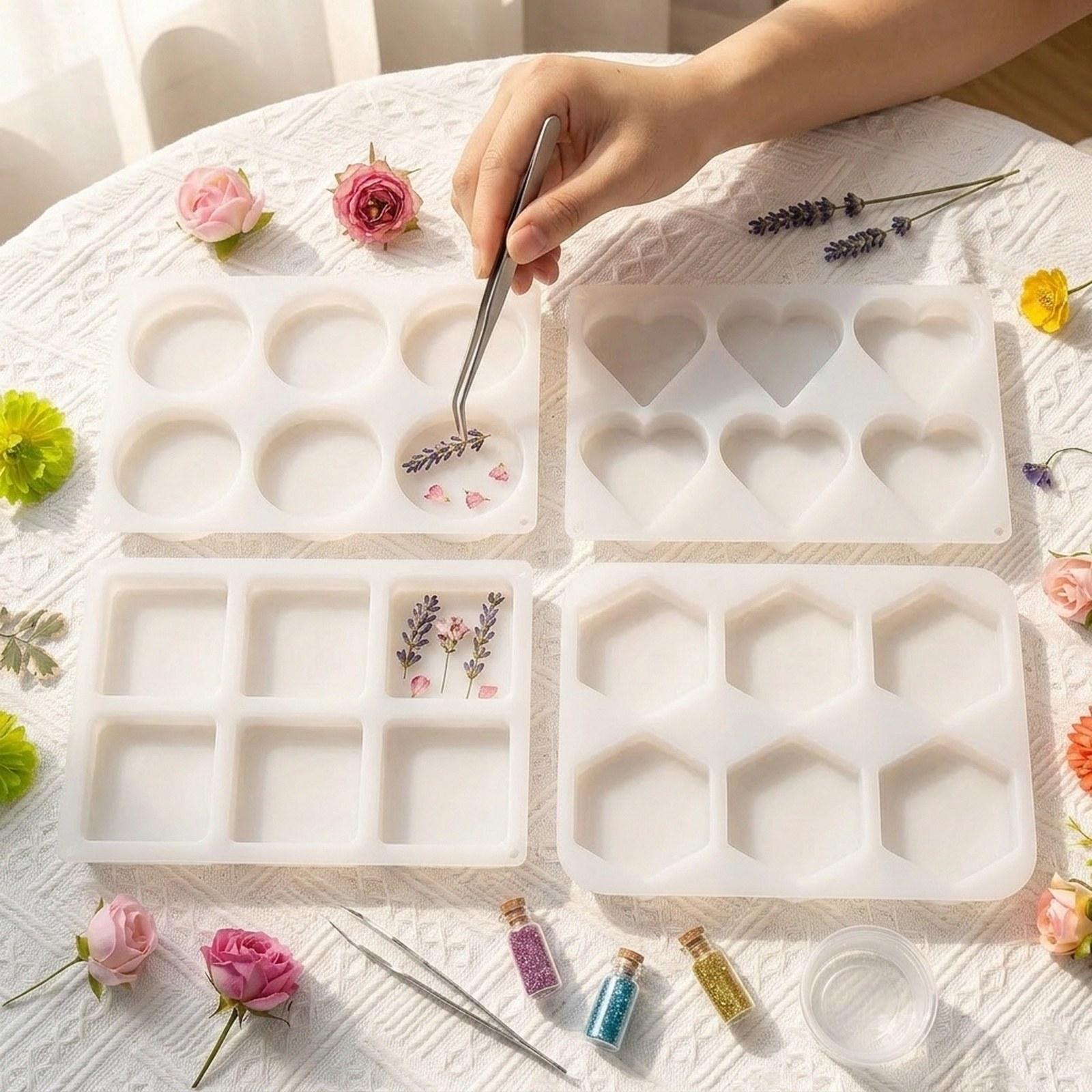 Coaster Mold Square - Set di 4 Stampi in Resina