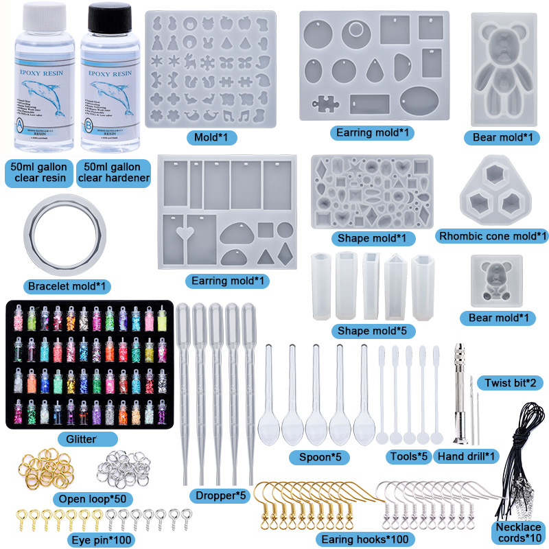 Resin Art A Keychain - Kit iniziale per stampi in silicone