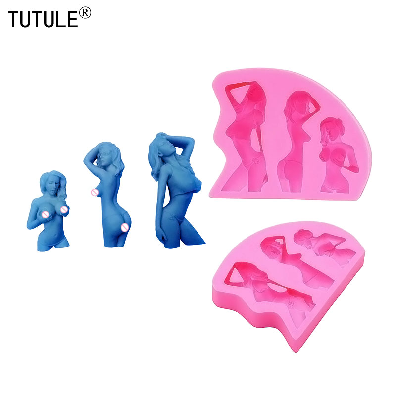 Resin Art A Keychain - Bellezza femminile lecca-lecca Body Art stampo