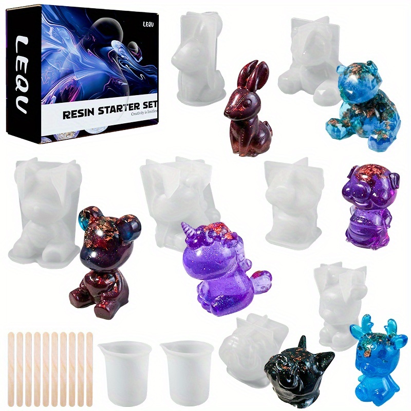 Resin Art Guide - Set di 19 stampi in resina,