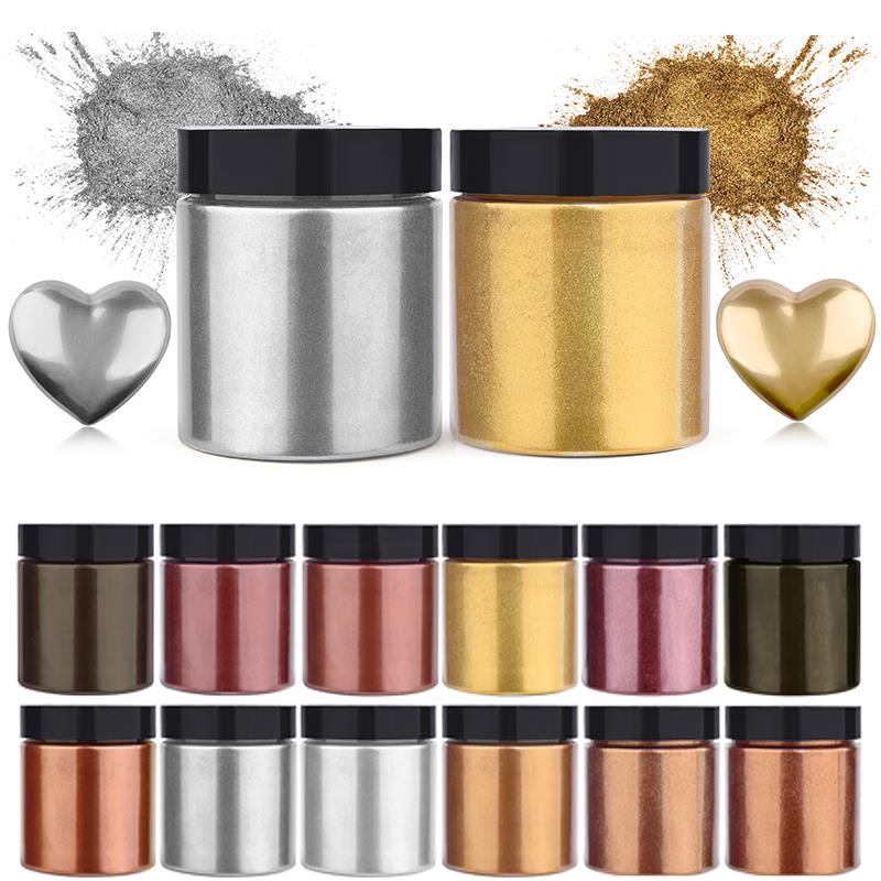 Resin Art Epoxy - 50g Shimmer Metallic Oro Argento Colore