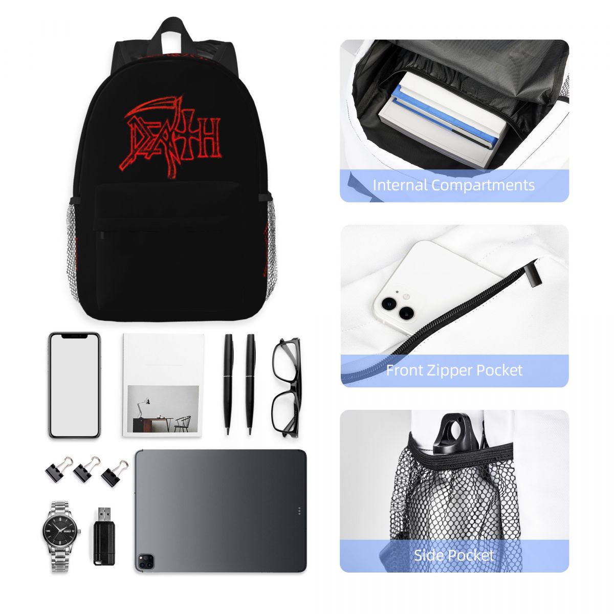 Zaino con logo Death Band Stud - Resin Art Logo recensione e prezzo
